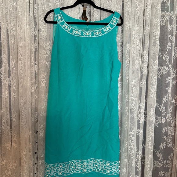 Jessica Howard Teal linen dress.. Size 24 - Picture 7 of 8